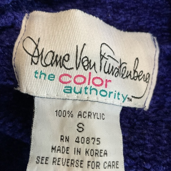 Diane von Furstenberg “The Color Authority” Blue Knit Sweater Size Small - Picture 4 of 4